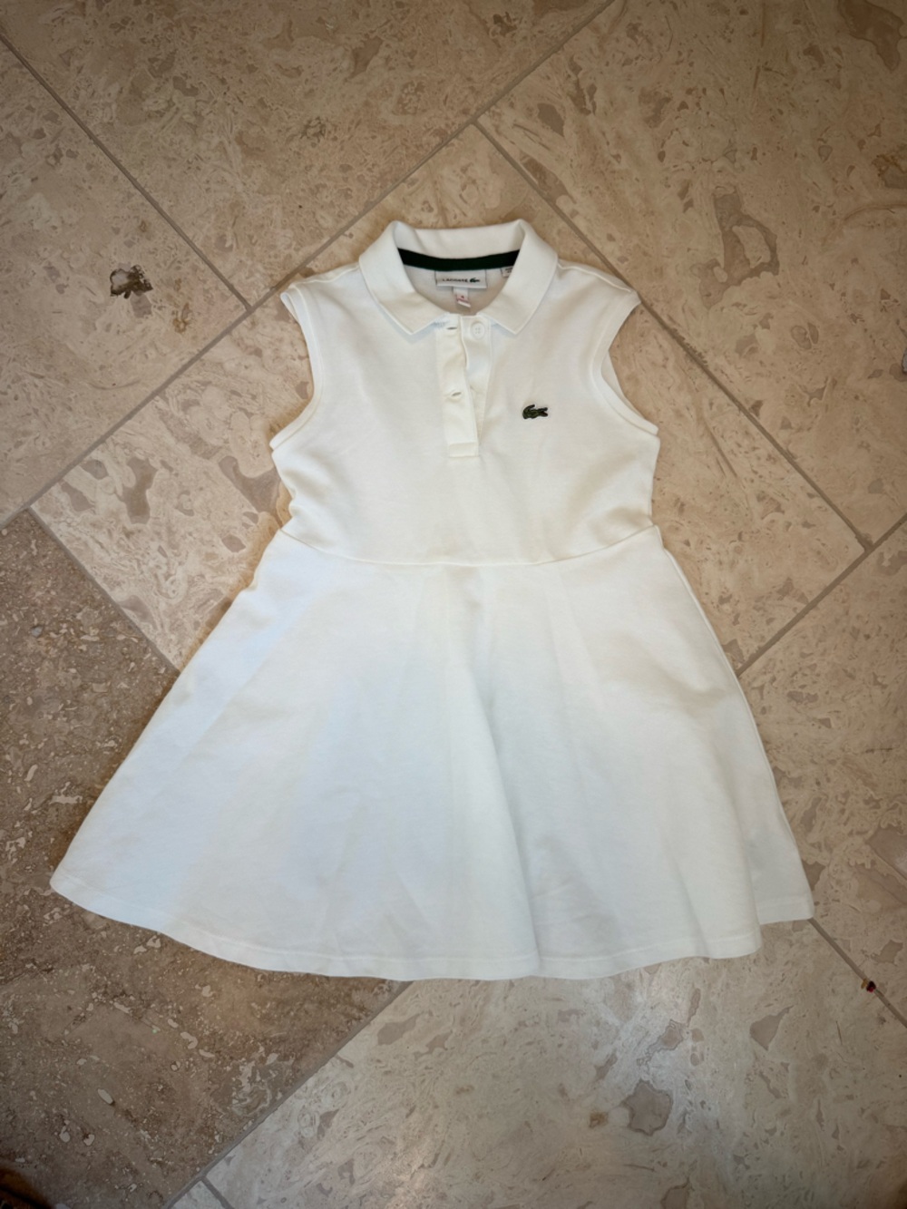 Toddler Girl - Lacoste White Sleeveless Polo Dress - Sz 4T